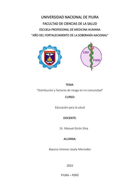 Distribución y Factores de Riesgo en mi comunidad