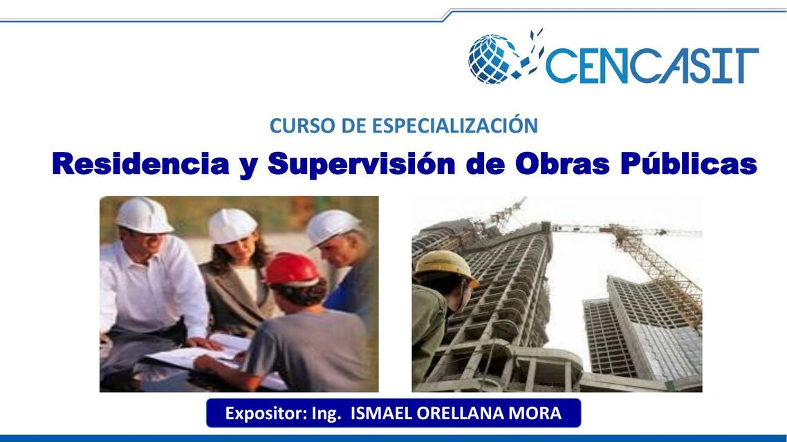 Residencia y Supervisión de Obras Públicas