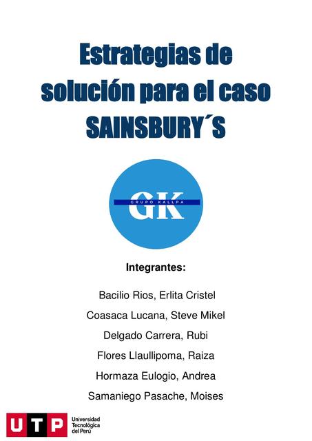 Estrategias de solución para el caso SAINSBURY´S