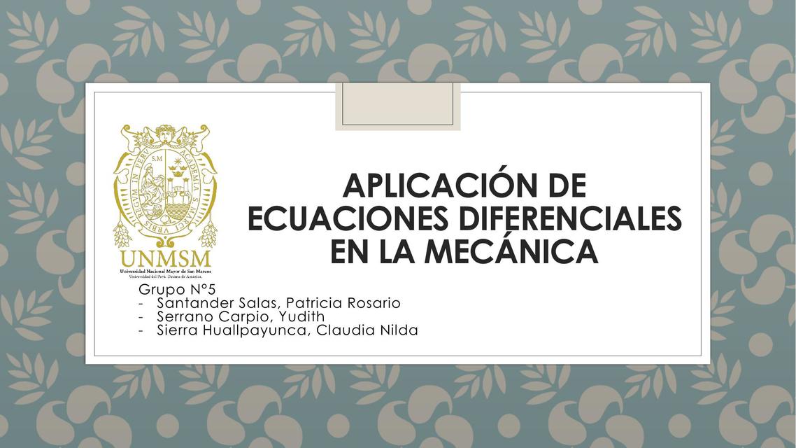 Aplicación de ecuaciones diferenciales en la mecánica