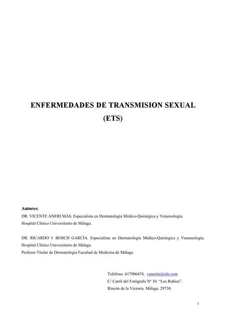 Enfermedades de Transmisión Sexual 