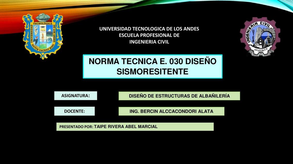 Norma Técnica E. 030 Diseño Sismorresistente