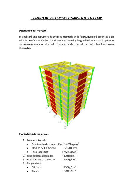 Ejemplo de Predimensionamiento en ETABS 