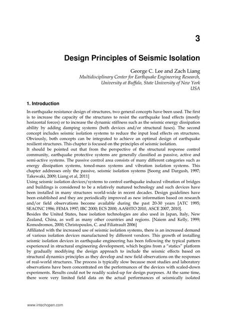 Design principles of seismic isolation