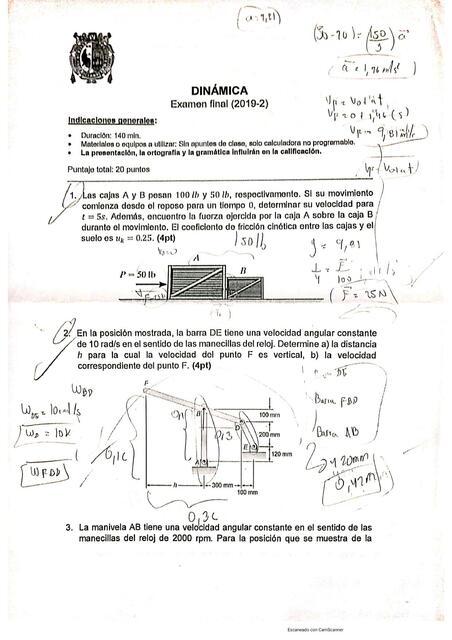 Examen Final Dinámica