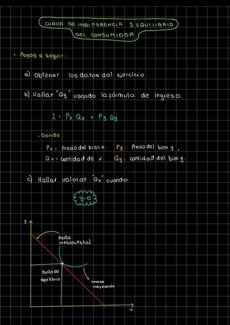 Curva de Indiferencia y Equilibrio del Consumidor