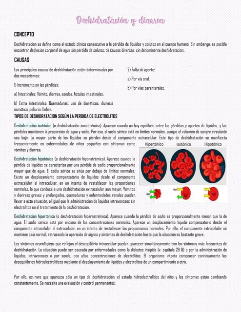 Diarrea y Deshidratación en el Lactante