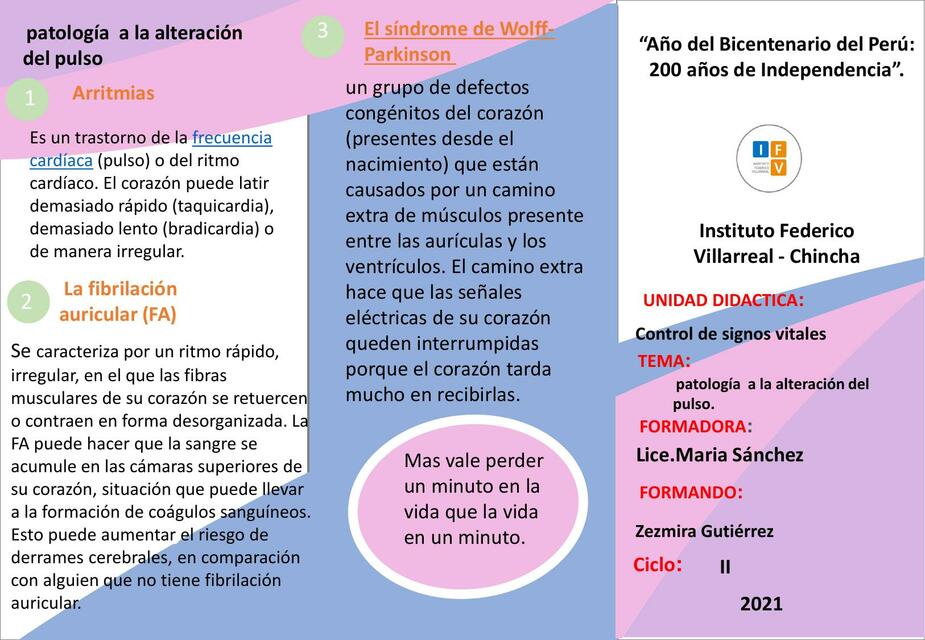 Patología a la Alteración del Pulso