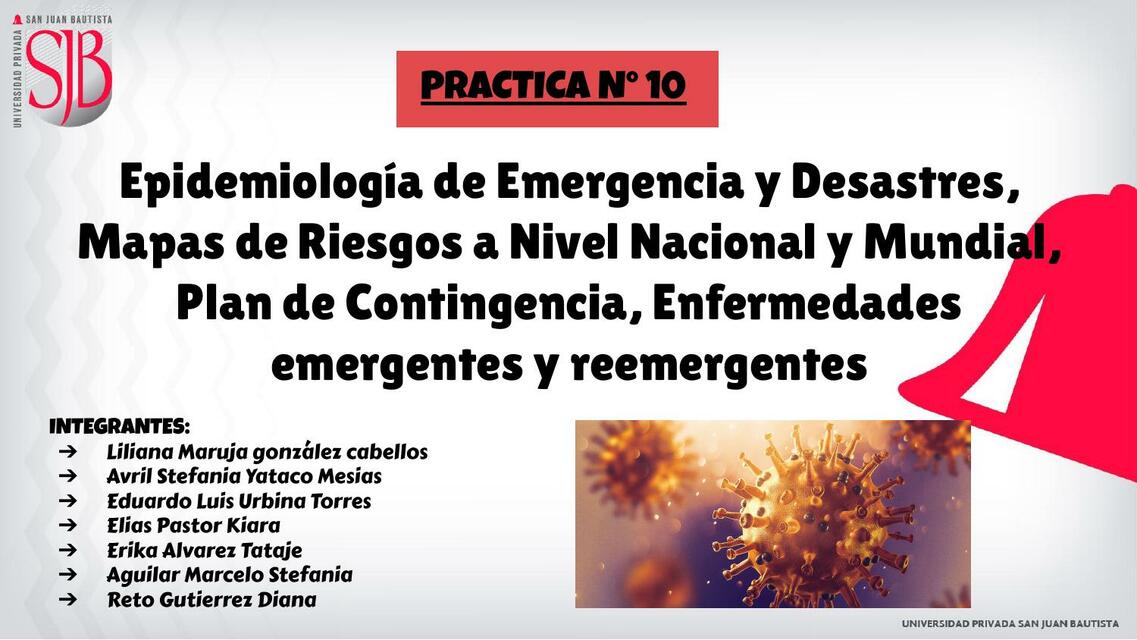 Practica N10 Epidemiología de Emergencias y Desastres