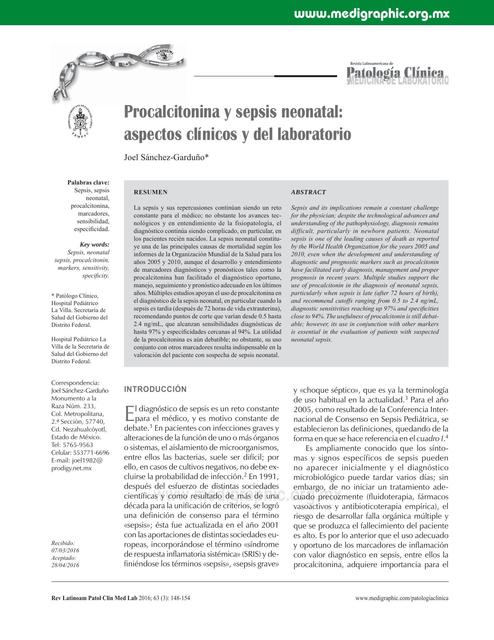 Sepsis Neonatal y Procalcitonina