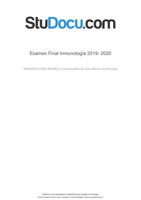 Examen Final de Inmunología 