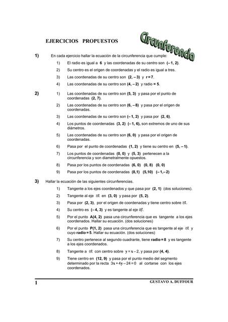 Ejercicios de Circunferencia