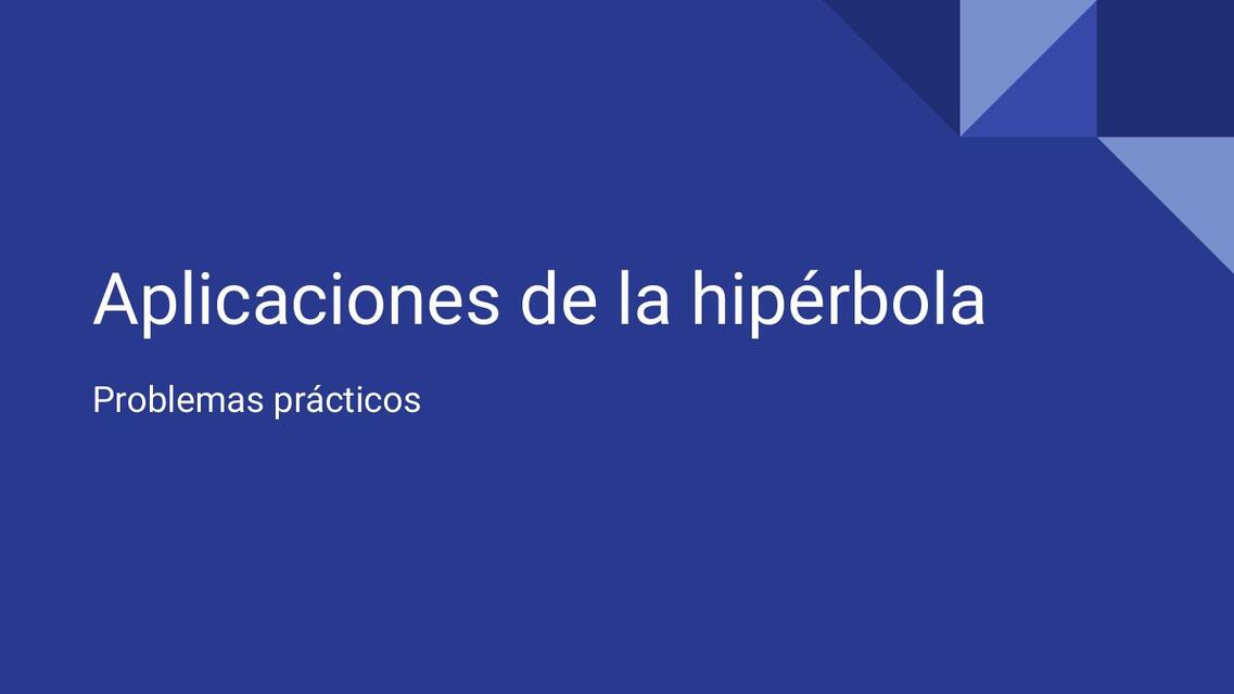 Aplicaciones de la Hipérbola