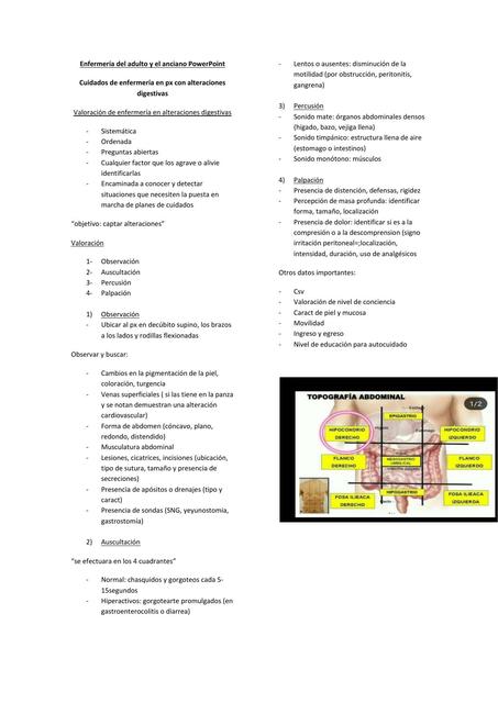 Alteración Digestiva