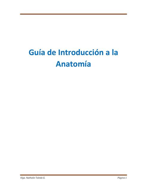 Guía de Introducción a la Anatomía 