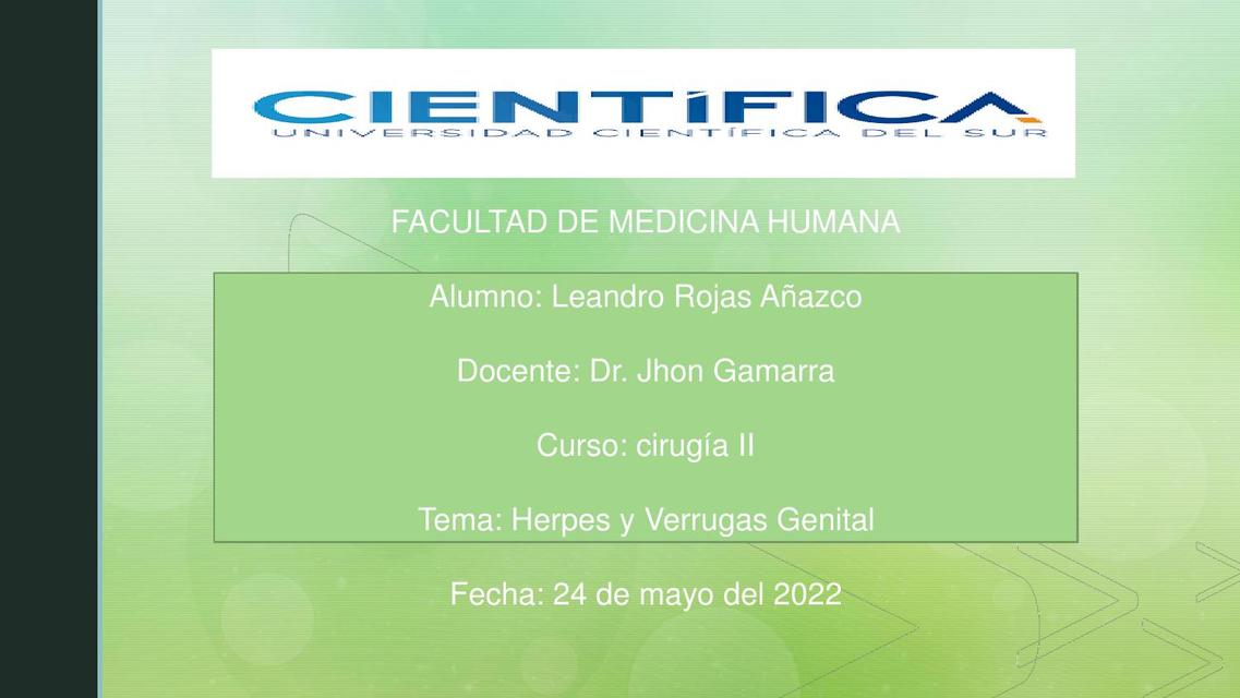 Herpes Genital y Verrugas Genitales