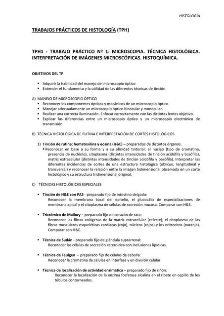 Trabajos Prácticos de Histología 