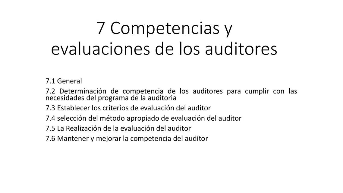 Competencias y evaluaciones de los auditores UPPUE