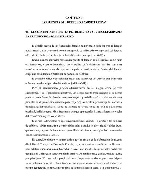 Derecho Administrativo- Fuentes