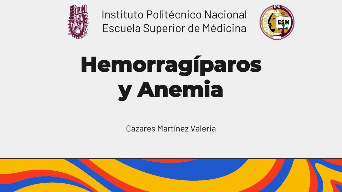 Hemorragíparos y Anemia