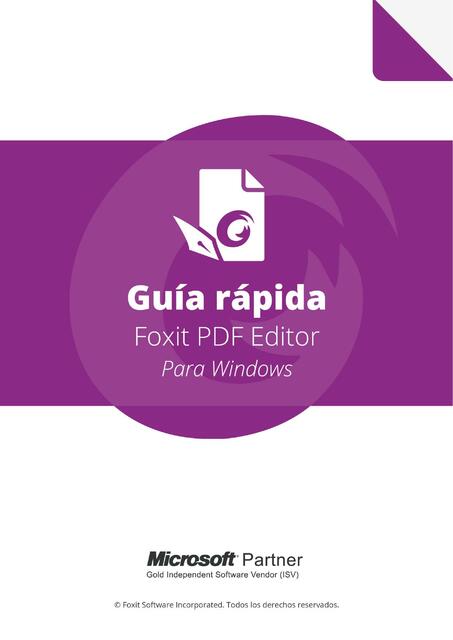 Guía Rápida- Foxit PDF Editor para Windows