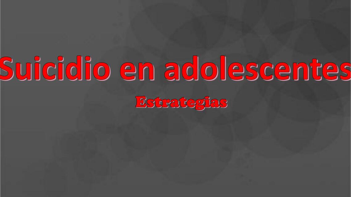 Suicidio en Adolescentes 