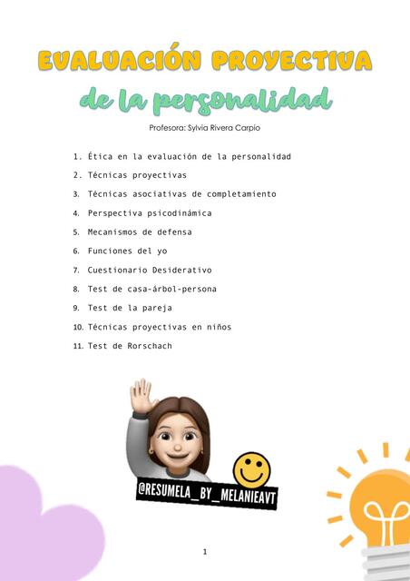 Ev. Proyectiva de la personalidad | Apuntes completos