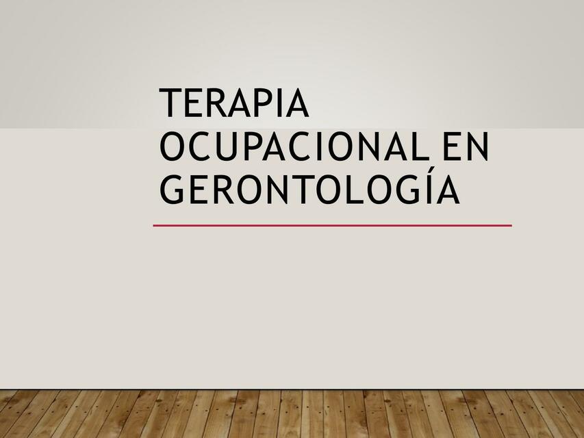 Terapia Ocupacional e Intervenciones