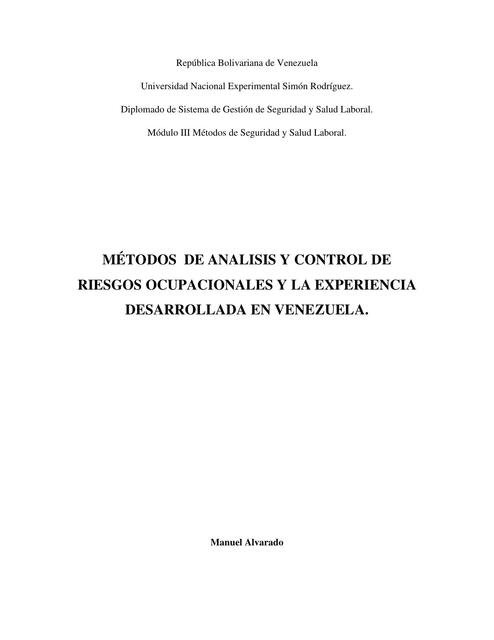 Análisis y Experiencia Desarrollada en Venezuela