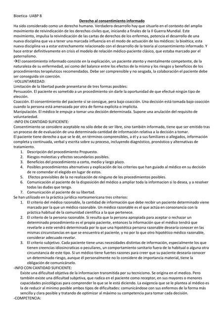 Derecho al Consentimiento Informado