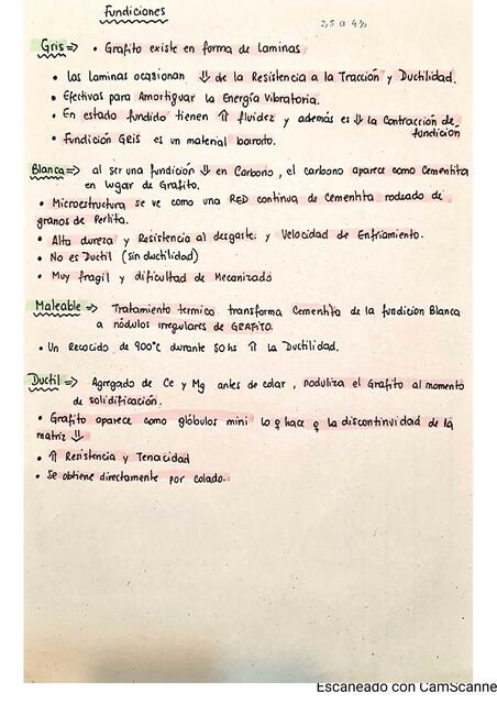 Materiales Unidad 7 y 8 Fundiciones aleaciones y Cerámicos Resumen UNC FCEFyN