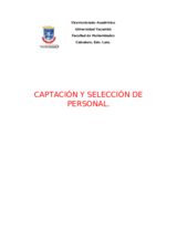 CAPTACION Y SELECCION DE PERSONAL