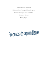 Procesos de aprendizaje