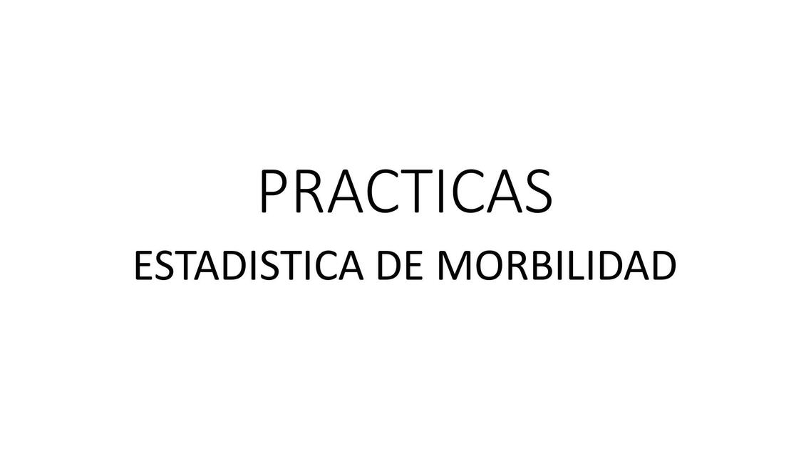 Estadística de Morbilidad