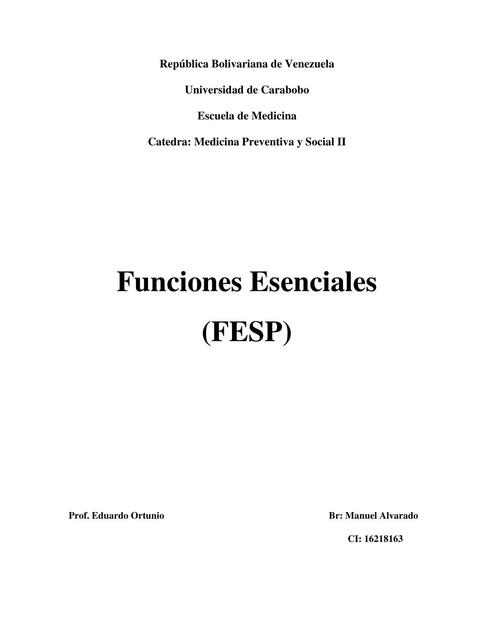 Funciones Esenciales (FESP) 