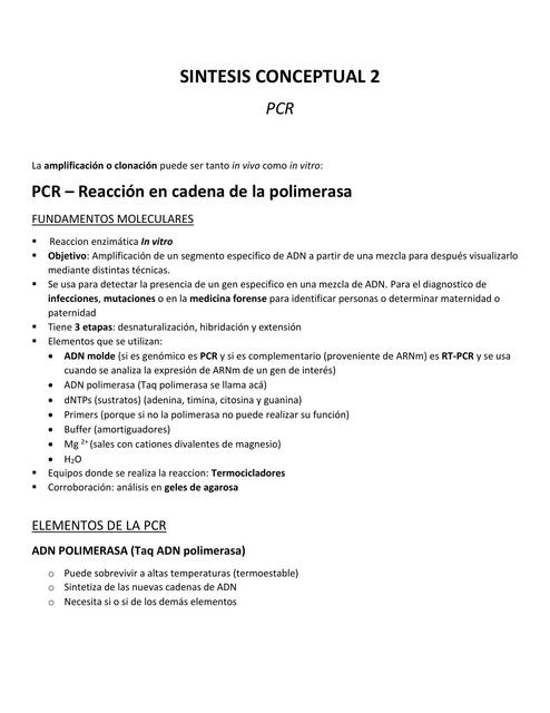 Resumen SC2 Biología Celular PCR