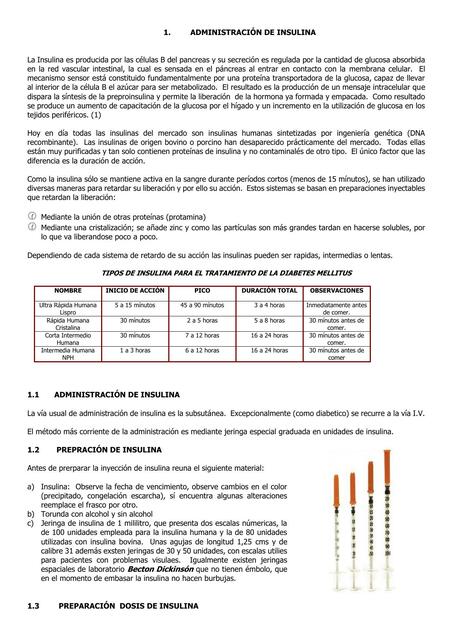 Administración de insulina 