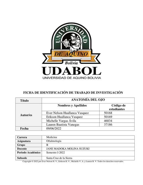 Informe de Oftalmología