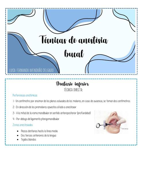 Técnicas de Anestesia Bucal