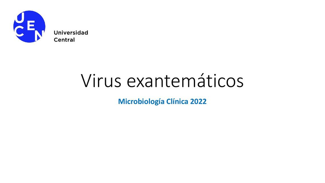 Virus Exantemáticos