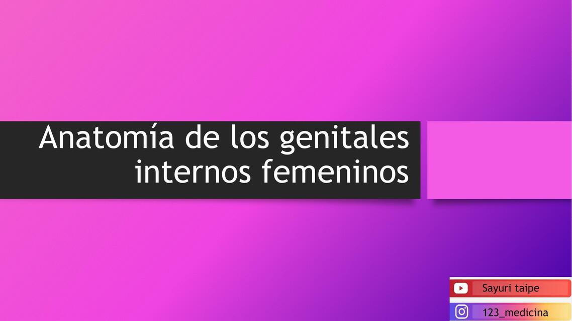 Anatomía de los Genitales Internos Femeninos