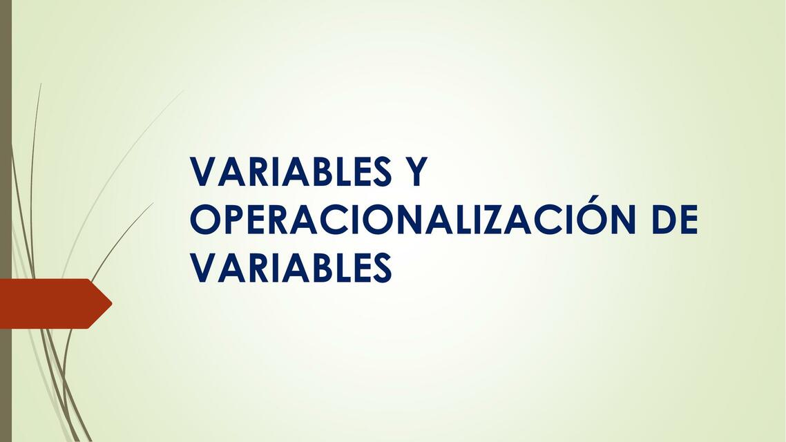 Variables y Operacionalización de Variables