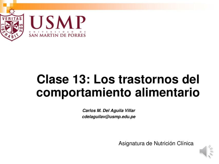 Clase 13 Trastornos de Conducta Alimentaria