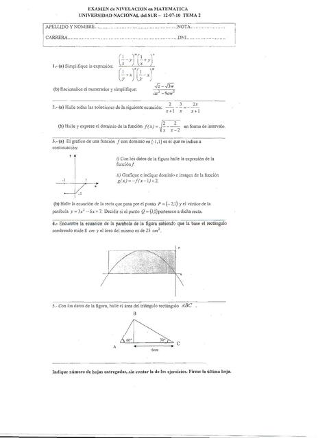 Examen de Nivelación