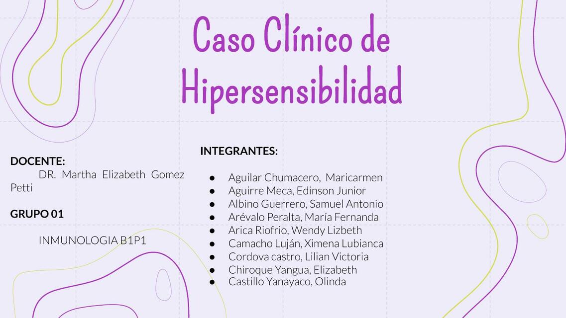 Caso Clínico de Hipersensibilidad