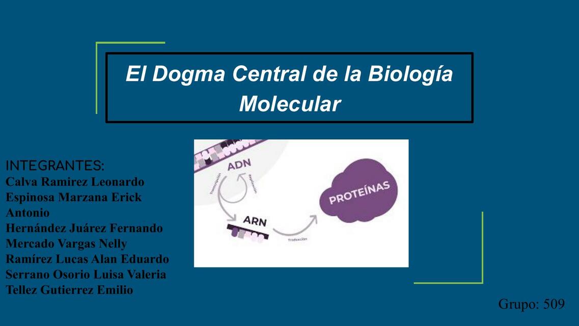 El Dogma Central de la Biología Molecular 