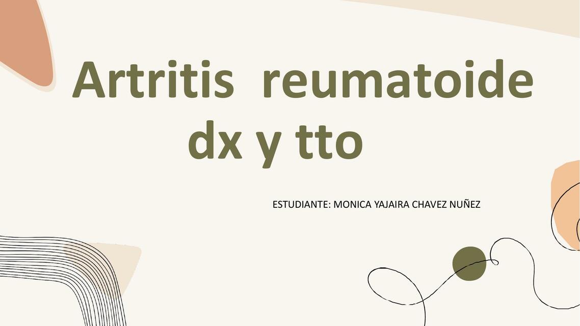 Artritis Reumaoide dx y tto 