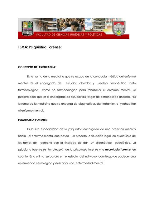 Psiquiatría Forense