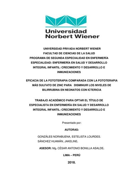 Sulfato de zinc para disminuir los niveles de bilirrubina en neonatos con ictericia.