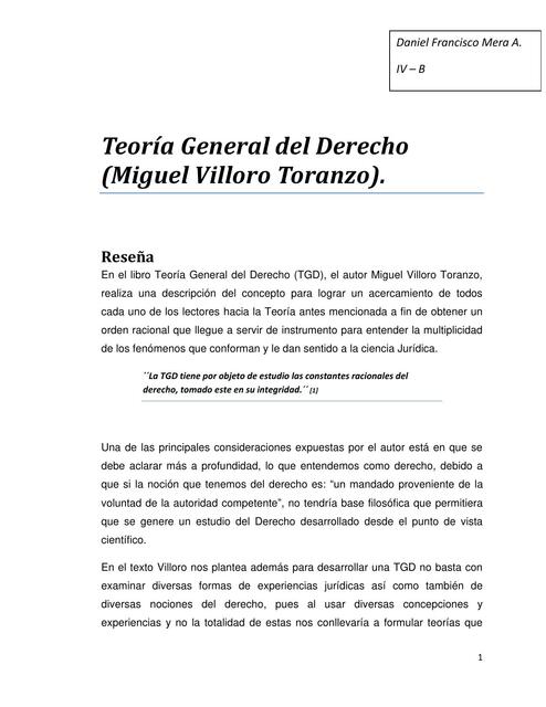 Teoría General del Derecho Villoro